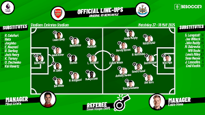 arsenal f.c. vs newcastle united f.c. lineups